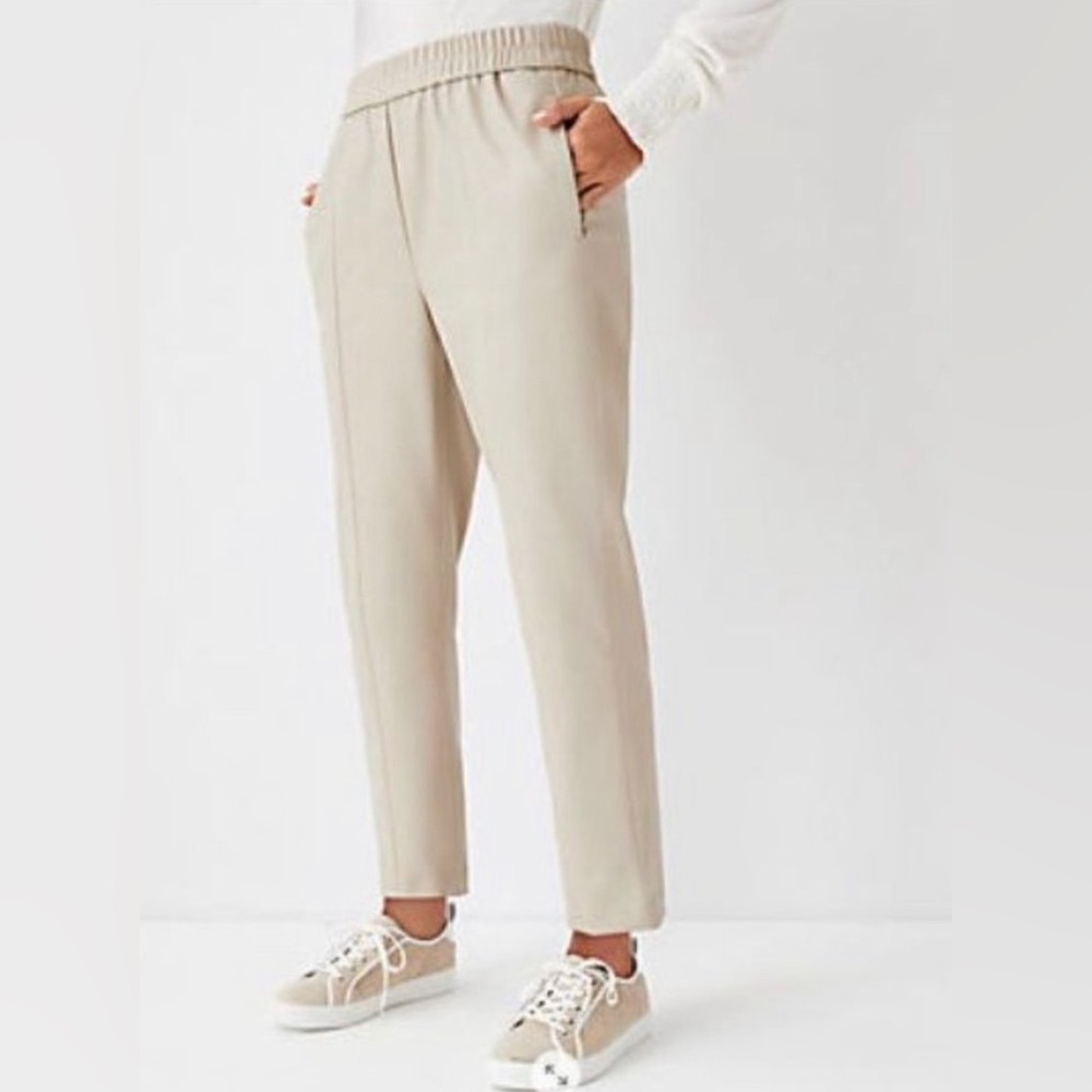 ANN TAYLOR Faux Leather Straight Leg Pants